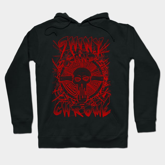 Shiny and Chrome (red ink) Hoodie by paintchips